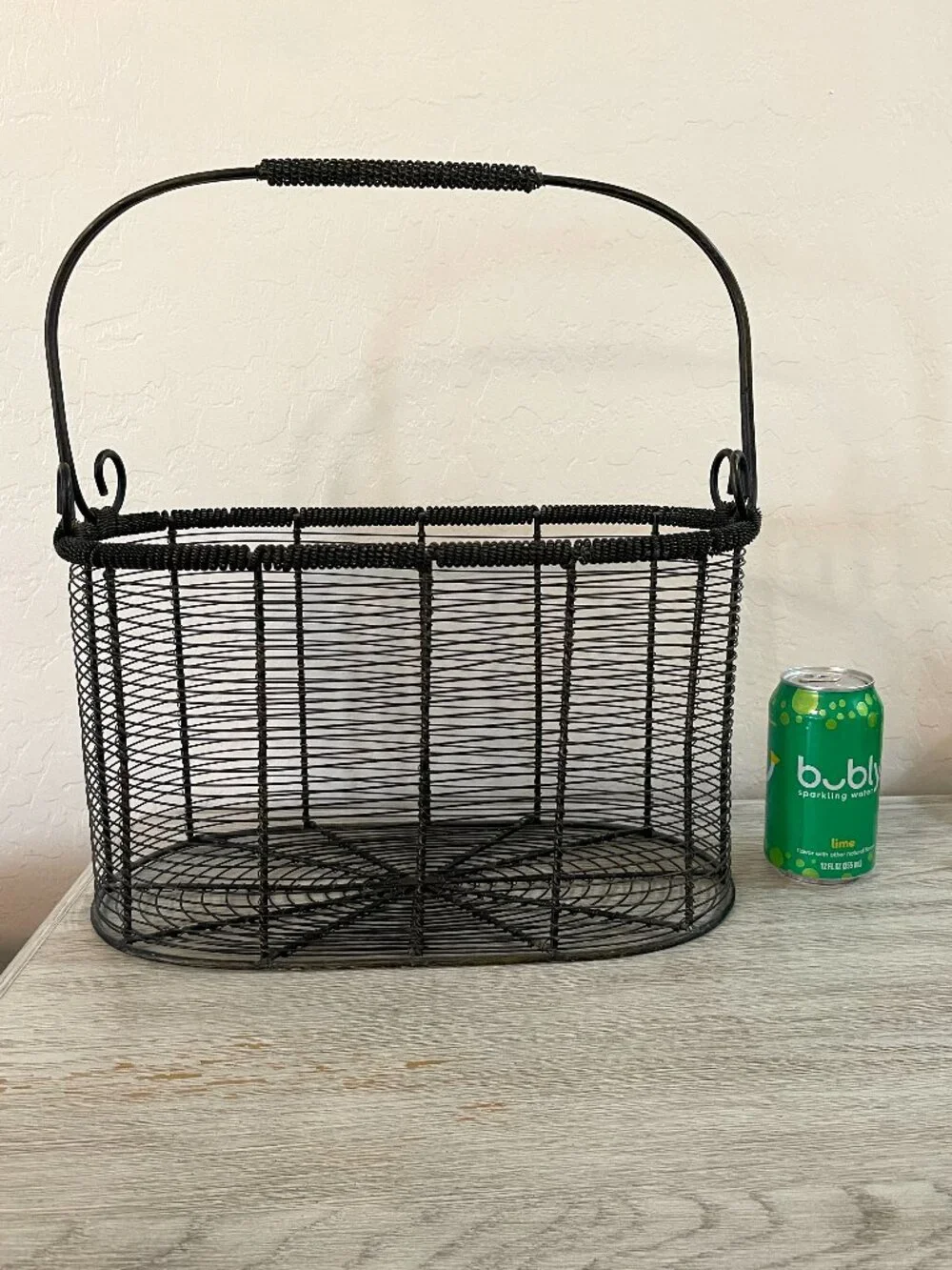 Large Wire Metal Basket Sturdy With Handle